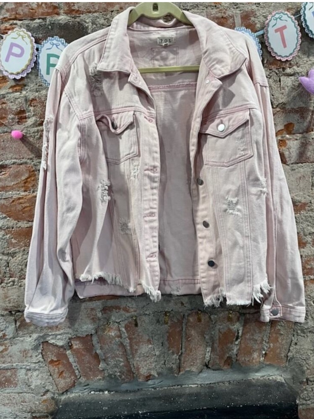 Anthropologie POL Pink Denim Jacket